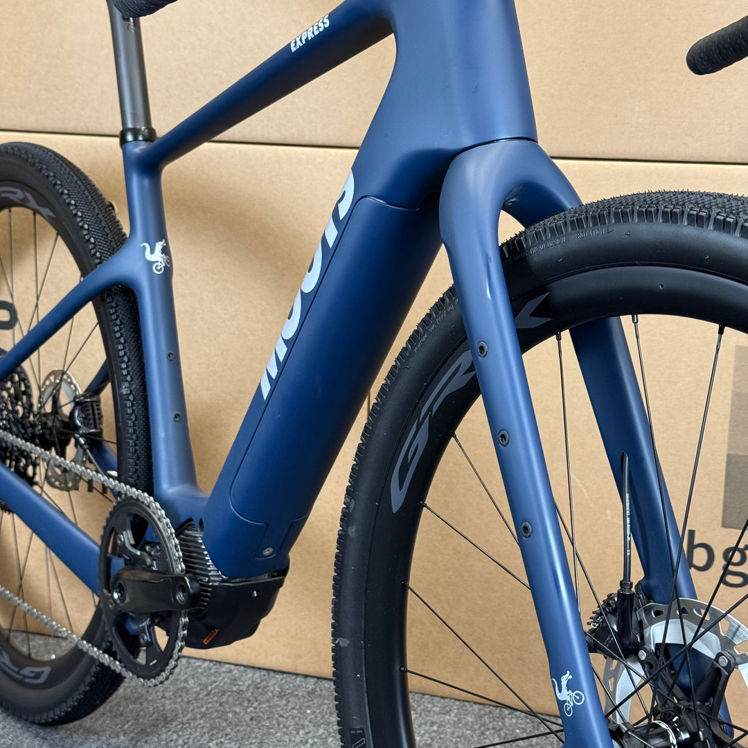 Demo, Moots Express, Carbon Gravel E-Bike, 28mph, Deore XT Di2, 2024, Medium
