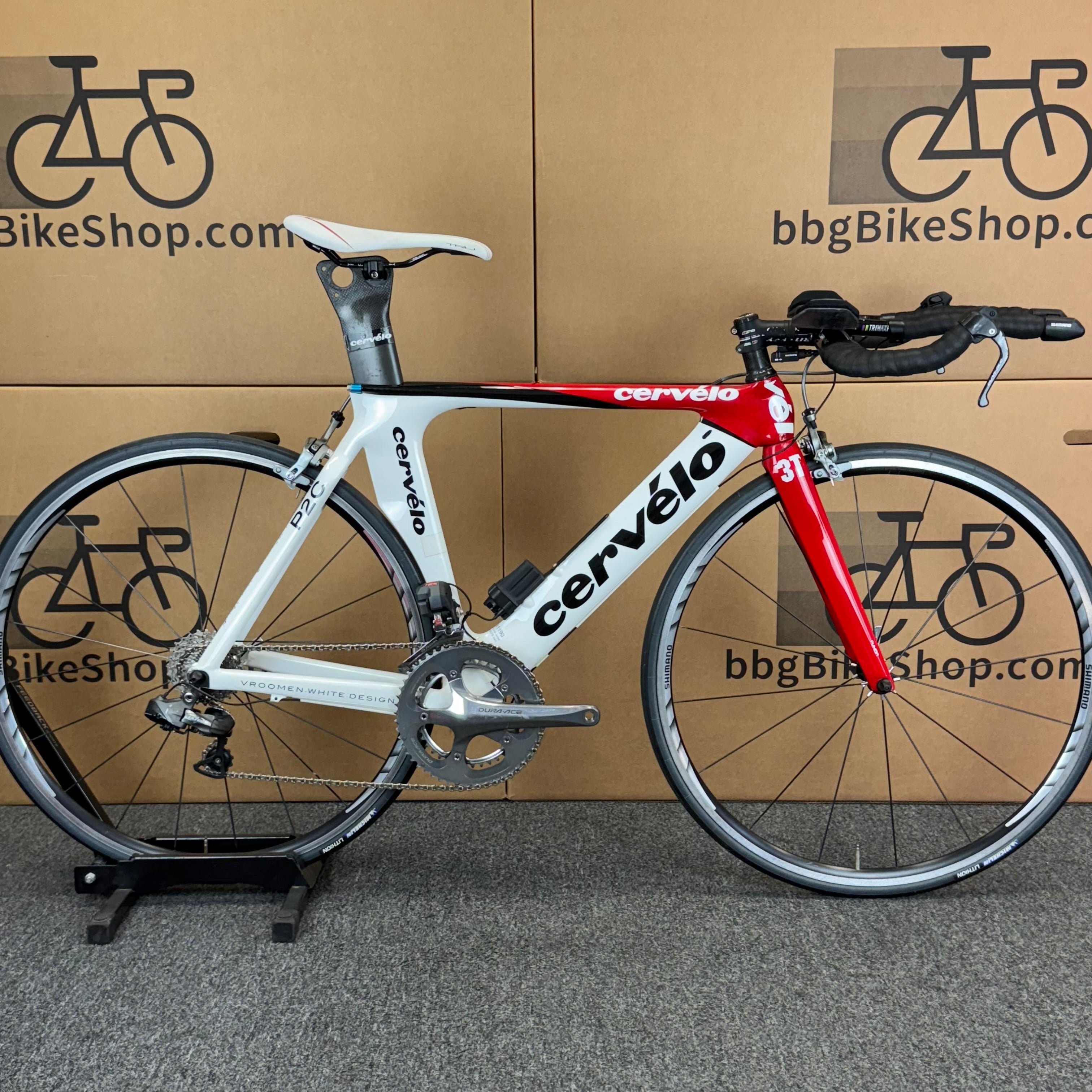 Used Cervelo P2C, Ultegra Di2, Carbon Fiber Triathlon Bike