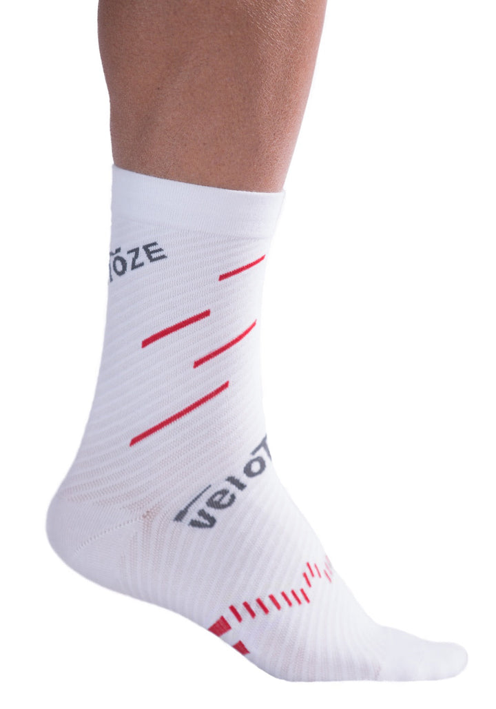 VeloToze Active Compression Coolmax Sock White/Red - L/XL