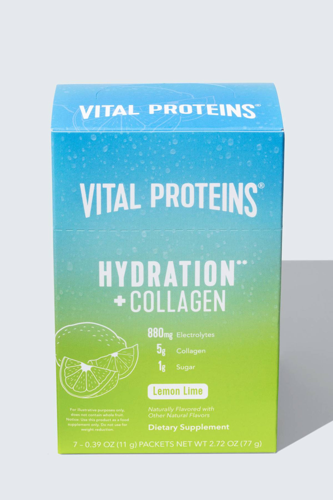 Vital Proteins Hydration + Collagen Lemon Lime Stick Pack Box 7ct