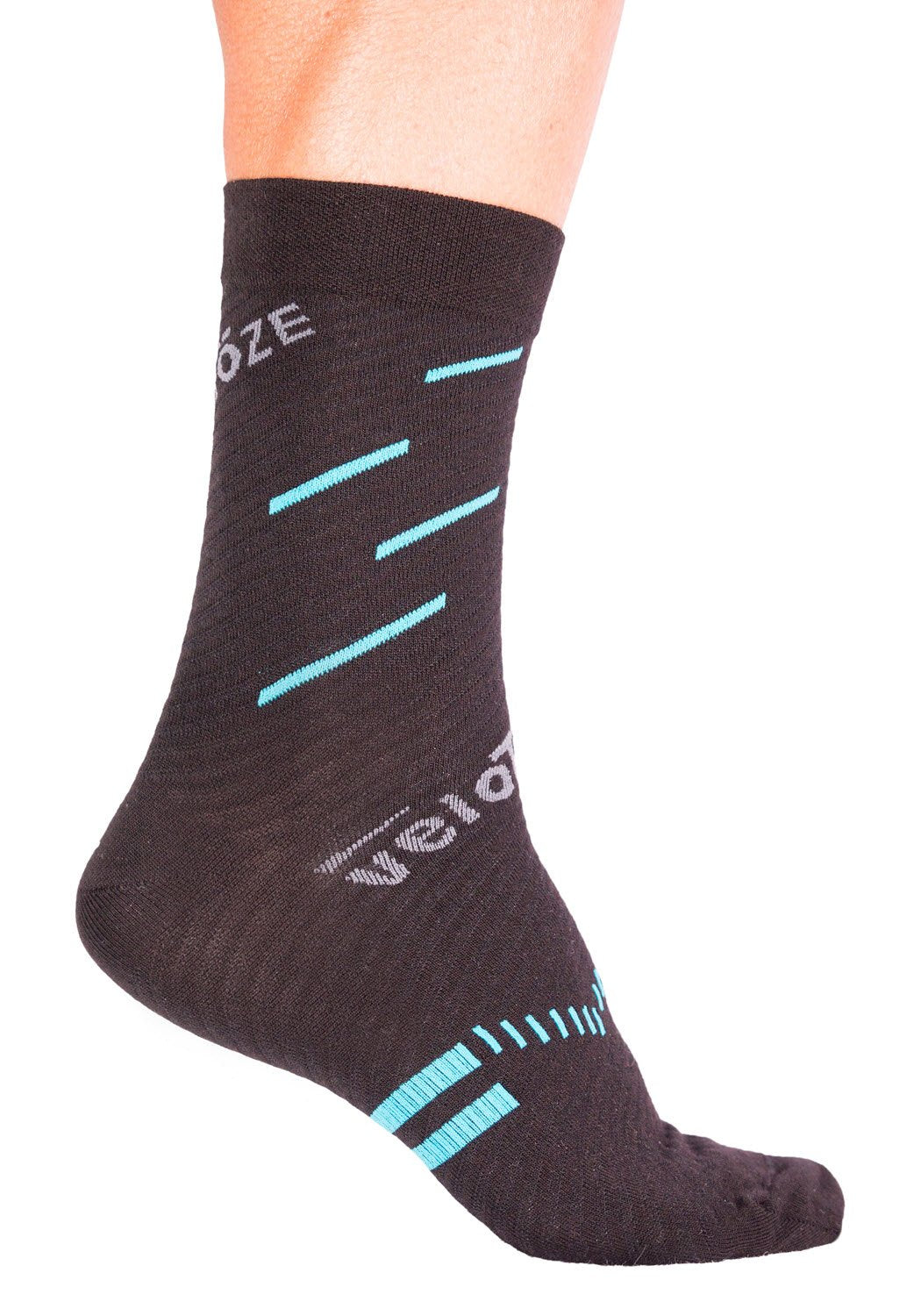 VeloToze Active Compression Wool Sock Black/Blue - S/M