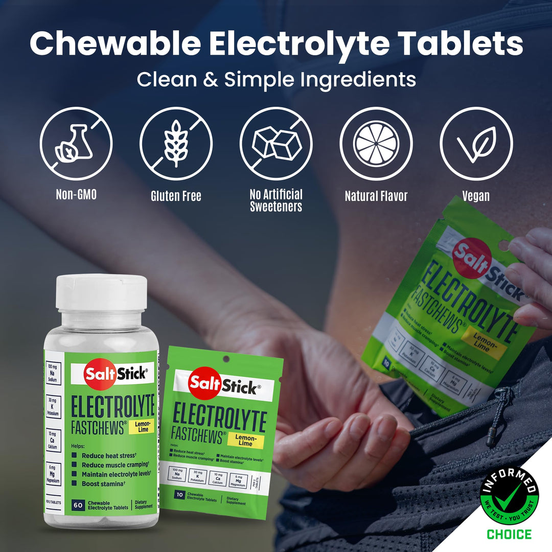 SaltStick FastChews 60ct Bottle Lemon-Lime