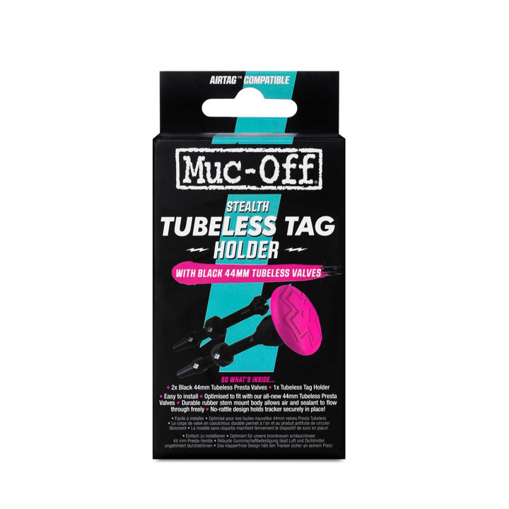 Muc-Off Tubeless Tag Holder & 44mm Valve Kit, Black