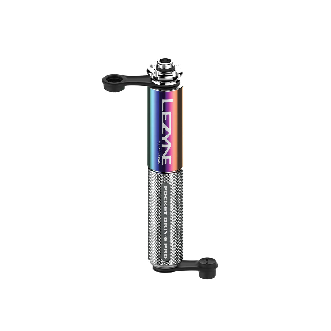 Lezyne Pocket Drive Pro Hand Pump, Neo Metallic / Gloss Silver