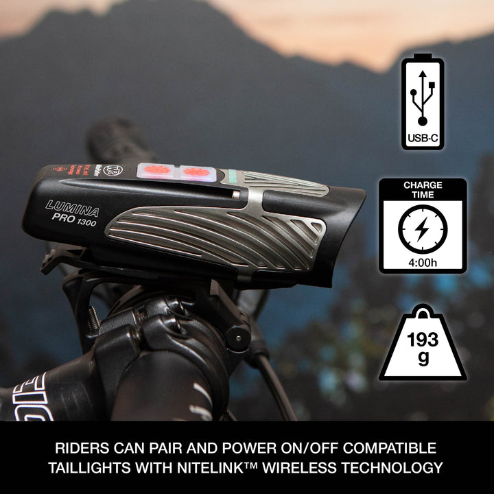 NiteRider Lumina Pro 1300 Headlight with NiteLink