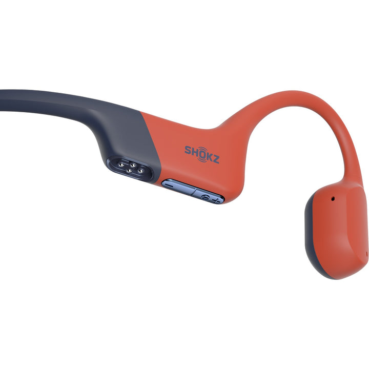 SHOKZ OpenSwim Pro Red, MP3 Wireless Hybrid Sports Headphones Waterproof